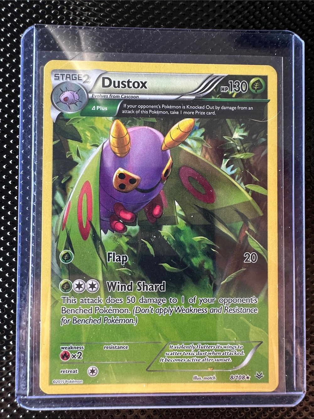 Pokemon Dustox Trading Card - Purple, Green, Yellow NM